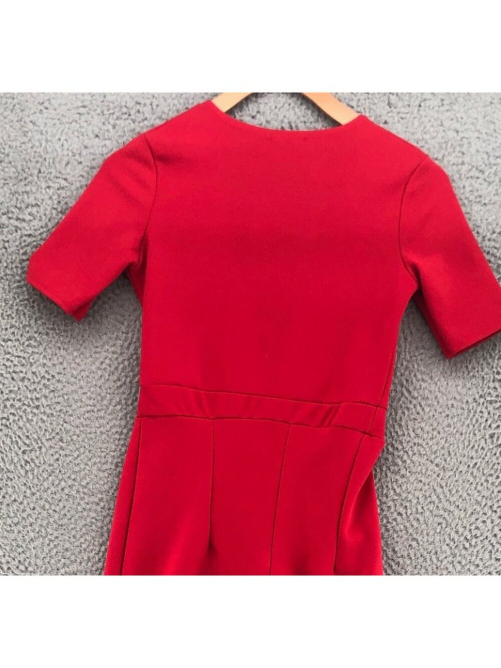 Nasty Gal Jumpsuit Womens 2 Red Plunging V Neck Wide Leg High Rise Stretch NWT - Picture 4 of 13